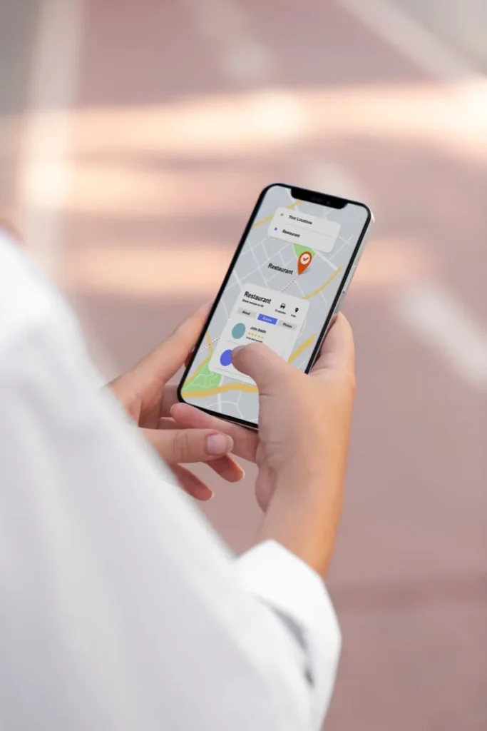 phone with maps on it